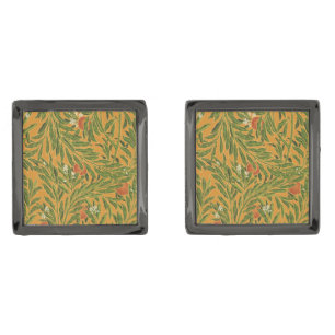 Orange Tree Vintage Wallpaper Pattern Art Nouveau Cufflinks