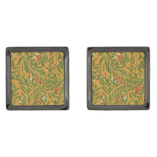 Orange Tree Vintage Wallpaper Pattern Art Nouveau Cufflinks