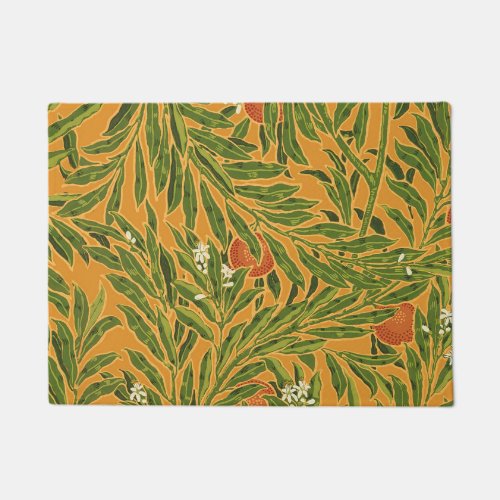 Orange Tree Vintage Wallpaper Pattern Art Nouveau Doormat