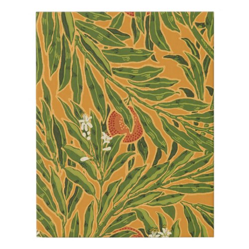 Orange Tree Vintage Wallpaper Pattern Art Nouveau Faux Canvas Print