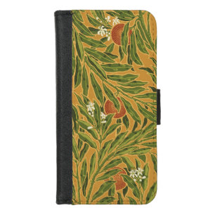 Orange Tree Vintage Wallpaper Pattern Art Nouveau iPhone 8/7 Wallet Case