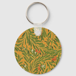 Orange Tree Vintage Wallpaper Pattern Art Nouveau Keychain