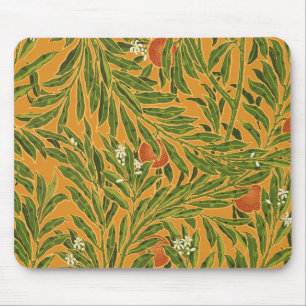 Orange Tree Vintage Wallpaper Pattern Art Nouveau Mouse Pad