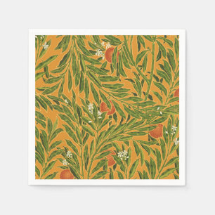 Orange Tree Vintage Wallpaper Pattern Art Nouveau Napkins