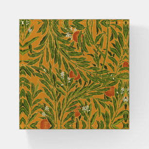 Orange Tree Vintage Wallpaper Pattern Art Nouveau Paperweight