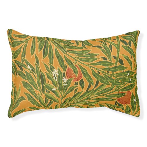 Orange Tree Vintage Wallpaper Pattern Art Nouveau Pet Bed