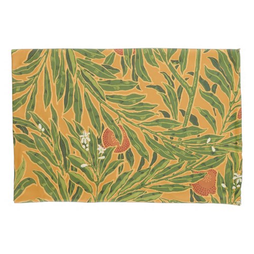 Orange Tree Vintage Wallpaper Pattern Art Nouveau Pillow Case