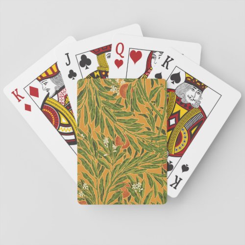 Orange Tree Vintage Wallpaper Pattern Art Nouveau Playing Cards