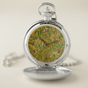 Orange Tree Vintage Wallpaper Pattern Art Nouveau Pocket Watch