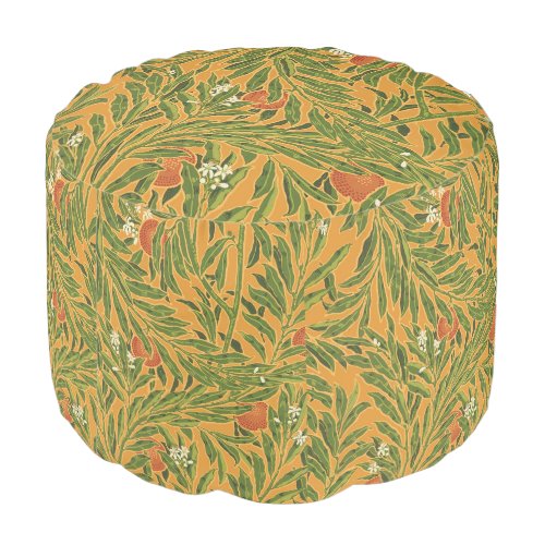 Orange Tree Vintage Wallpaper Pattern Art Nouveau Pouf