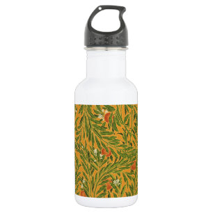 Orange Tree Vintage Wallpaper Pattern Art Nouveau Stainless Steel Water Bottle