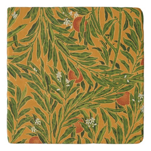 Orange Tree Vintage Wallpaper Pattern Art Nouveau Trivet