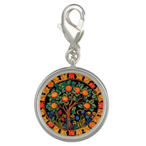 ORANGE TREE WITH GREEN LEAVESFLOWERS CHARM