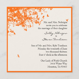 Orange Trees & Birds Invitation