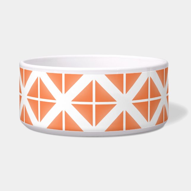 Orange Trendy Triangle Pattern Bowl (Front)