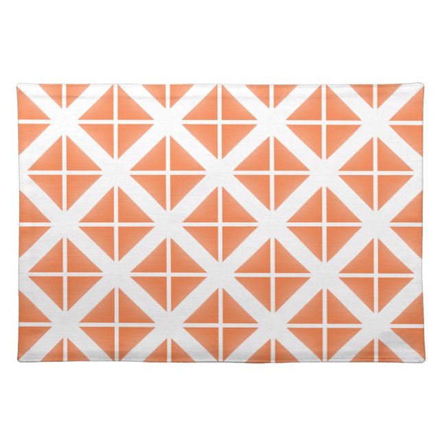 Orange Trendy Triangle Pattern Cloth Placemat (Front)