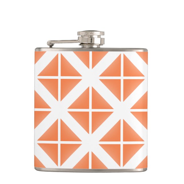 Orange Trendy Triangle Pattern Flask (Front)