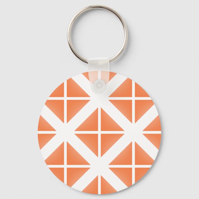 Orange Trendy Triangle Pattern Keychain (Front)