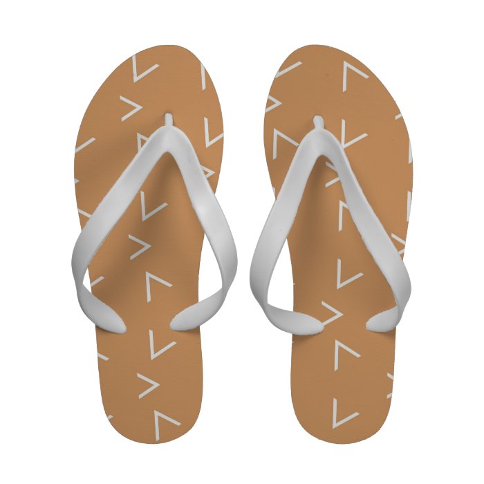 Orange Triangle Pattern Flip Flops