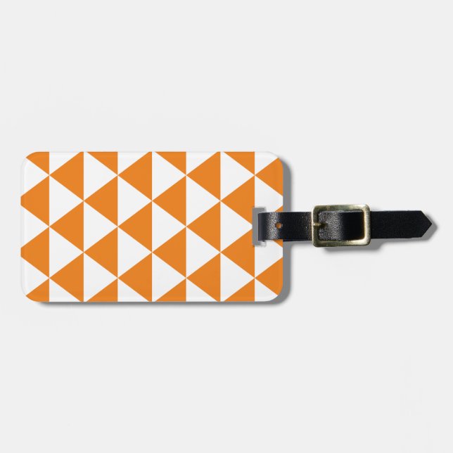 Orange Triangle Pattern Luggage Tag (Front Horizontal)