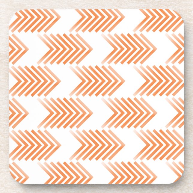 Orange Tribal Arrow Pattern Drink Coaster (Front)