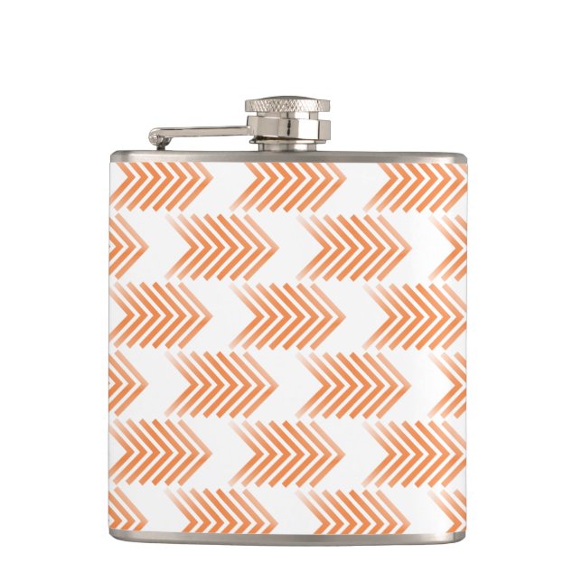 Orange Tribal Arrow Pattern Flask (Front)