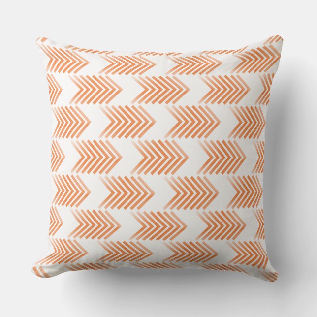 Orange Tribal Arrow Pattern Throw Pillow (Front)