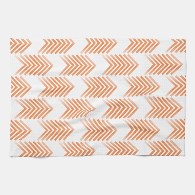 Orange Tribal Arrow Pattern Towel (Horizontal)