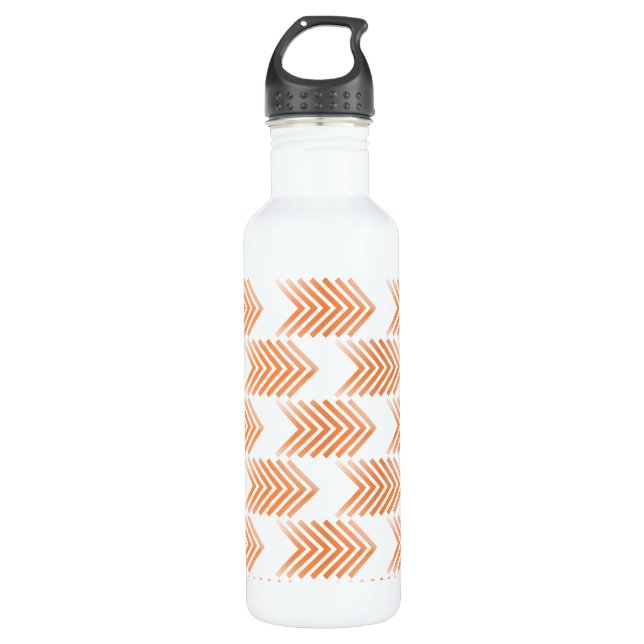 Orange Tribal Arrow Pattern Water Bottle (Front)