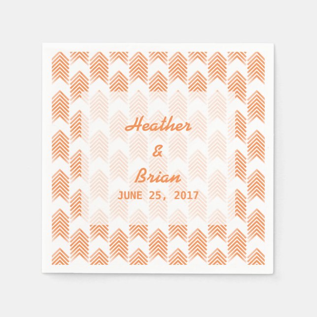 Orange Tribal Arrows Paper Napkins (Front)