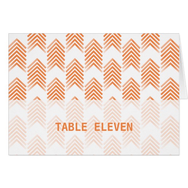 Orange Tribal Arrows Table Number Card (Front Horizontal)