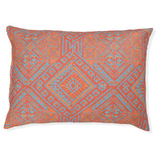 Orange Tribal Dog Bed - Large