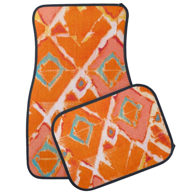 Orange Tribal II Car Mat (Set)