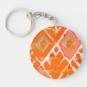Orange Tribal II Keychain