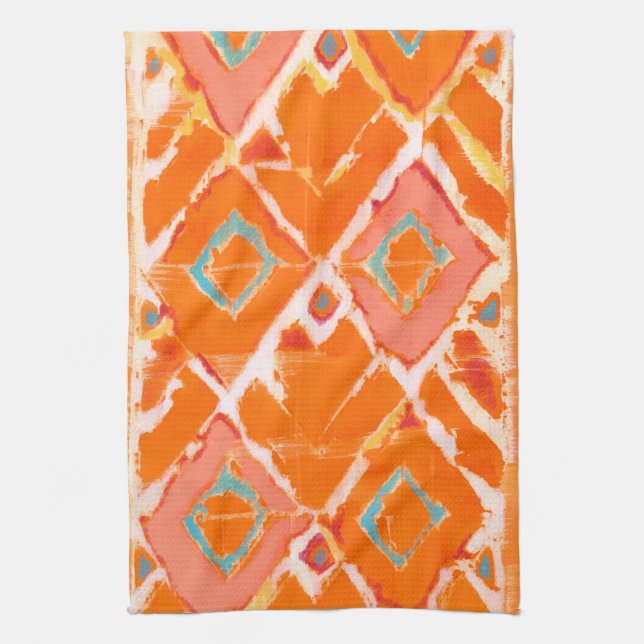 Orange Tribal II Kitchen Towel (Vertical)