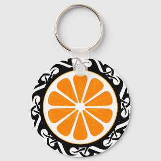 orange. tribal. keychain