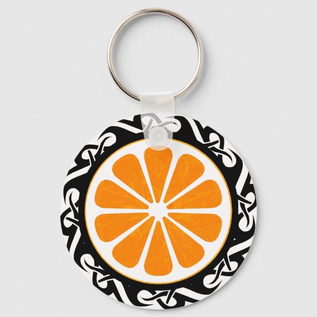 orange. tribal. keychain (Front)