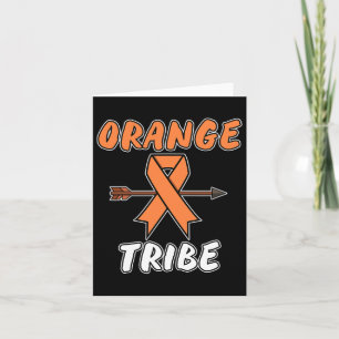 Orange Tribe Leukemia Awareness Ribbon Support Gra Card