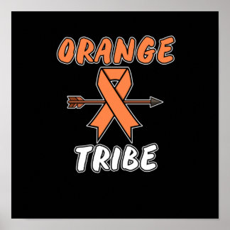 Orange Tribe Leukemia Awareness Ribbon Support Poster