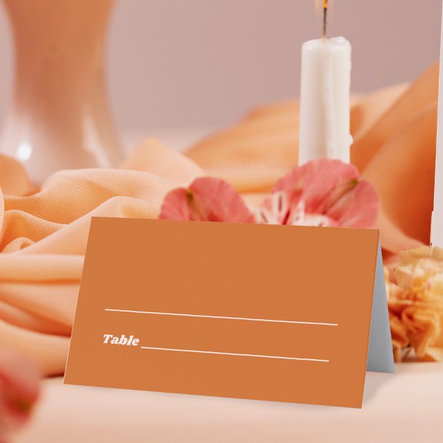 Orange Tropical Disco Wedding Place Card (Creator Uploaded)