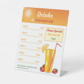 Orange Tropical Drink Menu For A Bar Or Restaurant Pedestal Sign (Front)