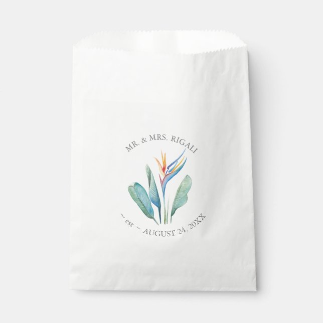 Orange Tropical Flower Favor Bag (Front)