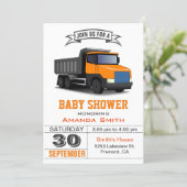Orange Truck Baby Shower Invitation (Standing Front)