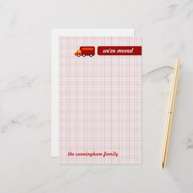 Orange Truck Stationery (Front/Back In Situ)