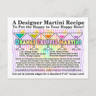Orange Truffle Martini Cocktail Recipe Postcard