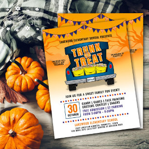 Orange Trunk or Treat Car Trunk Halloween Event Flyer