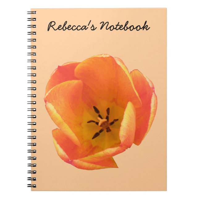 Orange Tulip Customizable Notebook (Front)