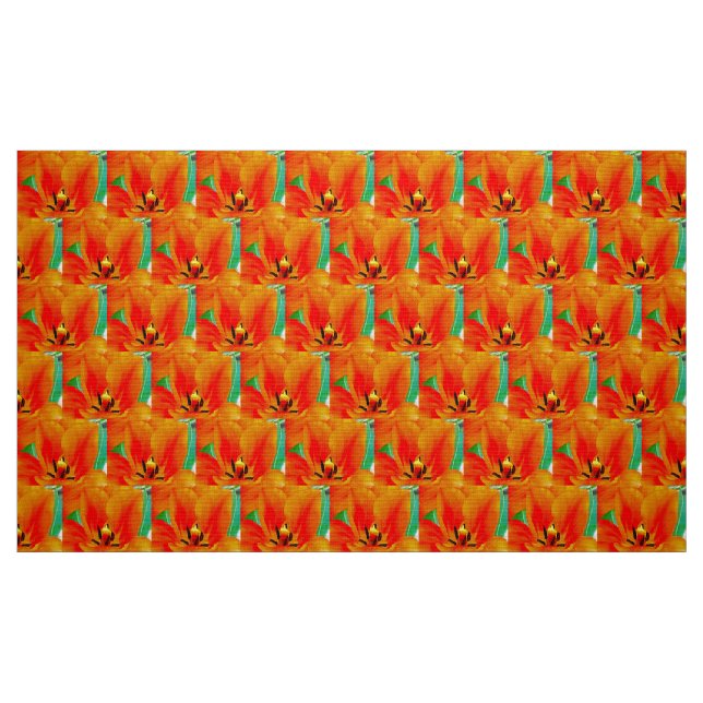 Orange Tulip Fabric (Fat Quarter)
