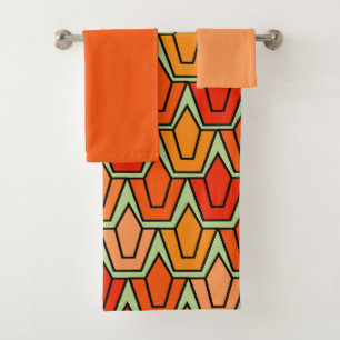 Orange Tulip Field Bath Towel Set