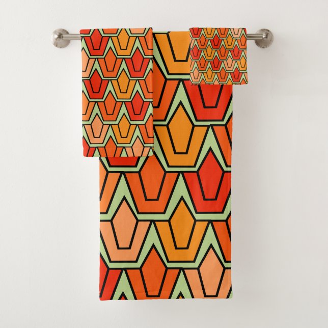 Orange Tulip Field  Bath Towel Set (Insitu)